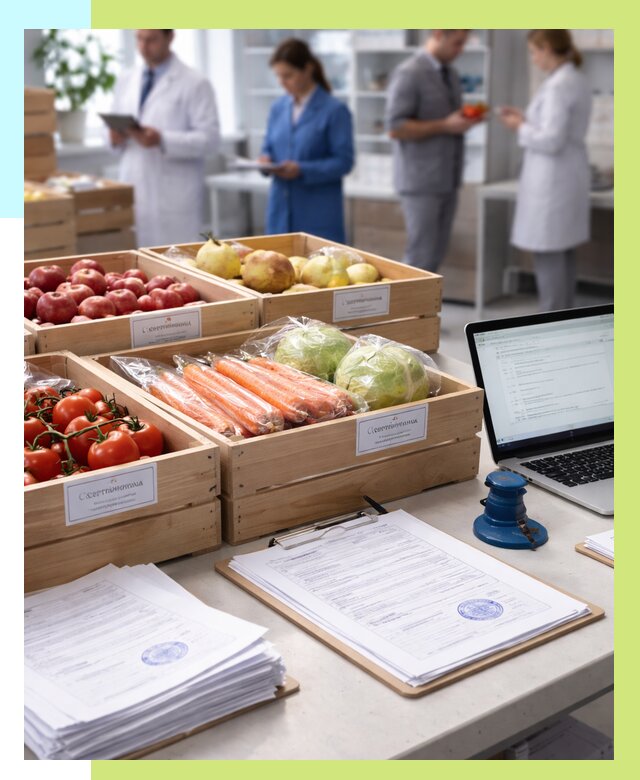 Сертификация овощей и фруктов в Красноуфимске от 8633 р. | Алешин-Крф