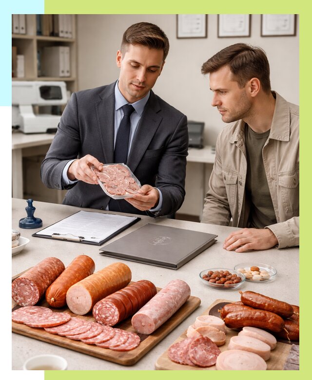 Сертификация колбасных изделий в Красноуфимске от 7618 р. | Алешин-Крф